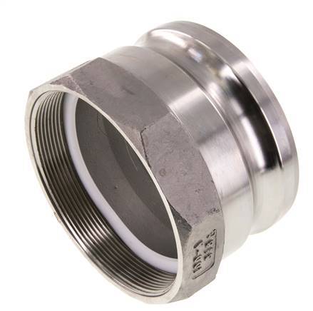 Acoplamiento de acero inoxidable Camlock DN 90 (4'') G 4'' Rosca hembra Tipo A EN 14420-7 (DIN 2828)