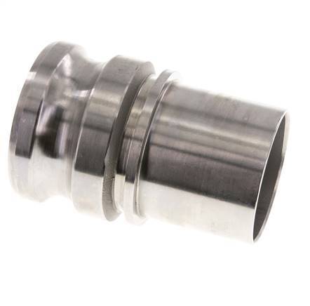 Acoplamiento de acero inoxidable Camlock DN 60 (2 1/2'') Pilar de manguera (63 mm) Tipo E EN 14420-7 (DIN 2828)