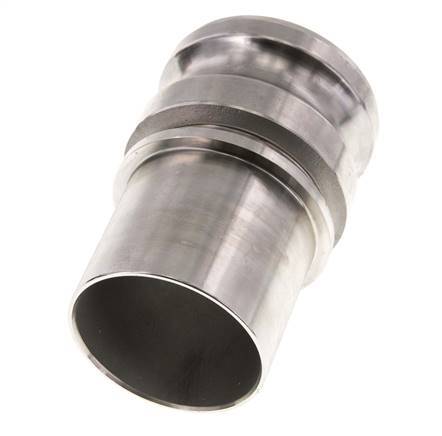 Acoplamiento de acero inoxidable Camlock DN 60 (2 1/2'') Pilar de manguera (63 mm) Tipo E EN 14420-7 (DIN 2828)