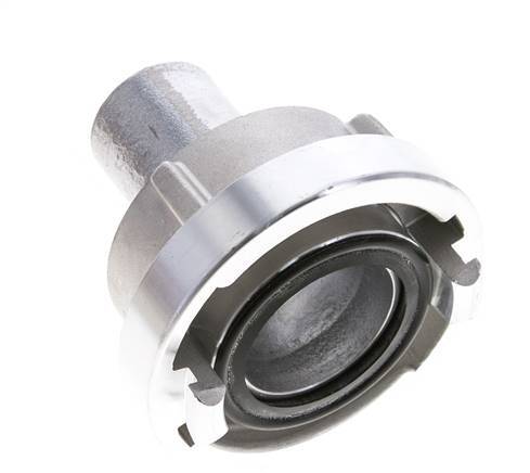 Acoplamiento Storz de aluminio forjado 52-C (66 mm) Pilar de manguera de 38 mm giratorio para conexión de abrazadera de seguridad
