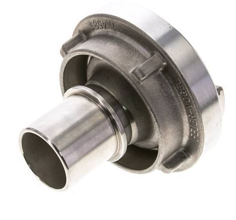 acoplamiento Storz de acero inoxidable 52-C (66 mm) Pilar de manguera de 38 mm giratorio para conexión de abrazadera de seguridad