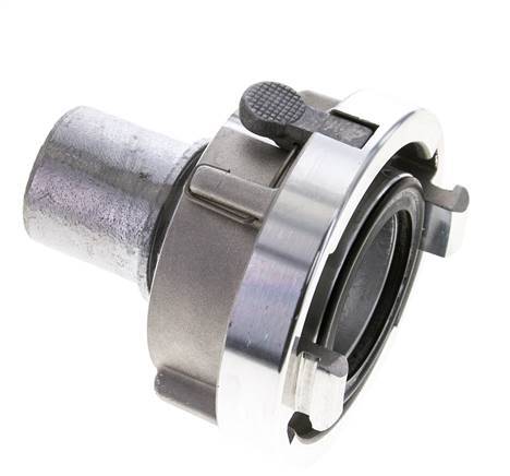 Acoplamiento Storz de aluminio forjado 52-C (66 mm) Pilar de manguera de 38 mm giratorio con bloqueo para conexión de abrazadera de seguridad