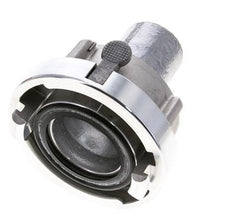 Acoplamiento Storz de aluminio forjado 52-C (66 mm) Pilar de manguera de 38 mm giratorio con bloqueo para conexión de abrazadera de seguridad
