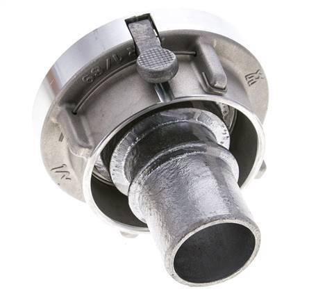 Acoplamiento Storz de aluminio forjado 52-C (66 mm) Pilar de manguera de 38 mm giratorio con bloqueo para conexión de abrazadera de seguridad