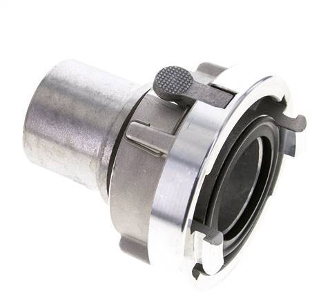 Acoplamiento Storz de aluminio forjado 52-C (66 mm) Pilar de manguera de 50 mm giratorio con bloqueo para conexión de abrazadera de seguridad