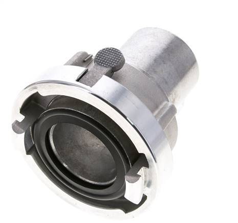 Acoplamiento Storz de aluminio forjado 52-C (66 mm) Pilar de manguera de 50 mm giratorio con bloqueo para conexión de abrazadera de seguridad
