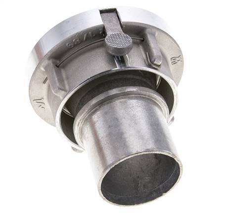Acoplamiento Storz de aluminio forjado 52-C (66 mm) Pilar de manguera de 50 mm giratorio con bloqueo para conexión de abrazadera de seguridad