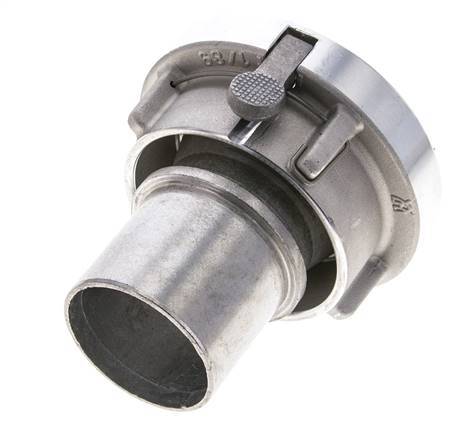 Acoplamiento Storz de aluminio forjado 52-C (66 mm) Pilar de manguera de 50 mm giratorio con bloqueo para conexión de abrazadera de seguridad