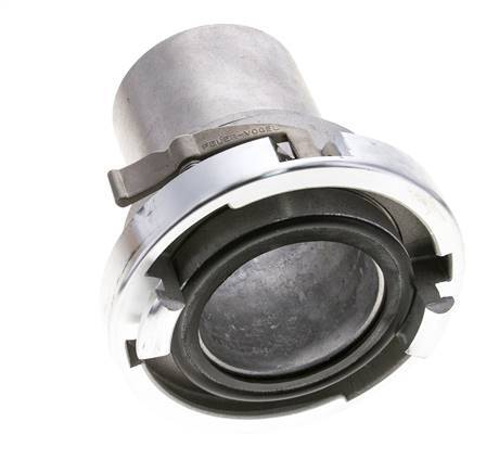 Acoplamiento Storz de aluminio forjado 75-B (89 mm) Pilar de manguera de 75 mm giratorio con bloqueo para conexión de abrazadera de seguridad