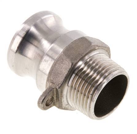Acoplamiento de acero inoxidable Camlock DN 20 (3/4'') Rosca NPT macho de 3/4'' Tipo F MIL-C-27487