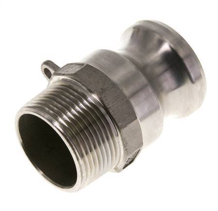 Acoplamiento de acero inoxidable Camlock DN 32 (1 1/4'') Rosca NPT macho de 1 1/4'' Tipo F MIL-C-27487
