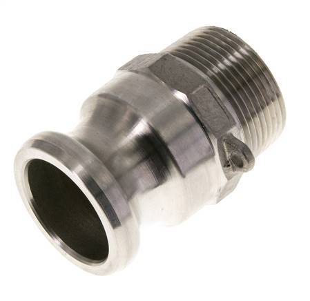 Acoplamiento de acero inoxidable Camlock DN 32 (1 1/4'') Rosca NPT macho de 1 1/4'' Tipo F MIL-C-27487