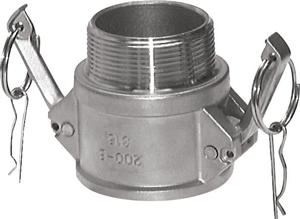 Acoplamiento de acero inoxidable Camlock DN 140 (6'') Rosca NPT macho de 6'' Tipo B MIL-C-27487
