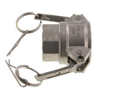 Acoplamiento de acero inoxidable Camlock DN 32 (1 1/4'') 1 1/4'' Hembra NPT Tipo D MIL-C-27487