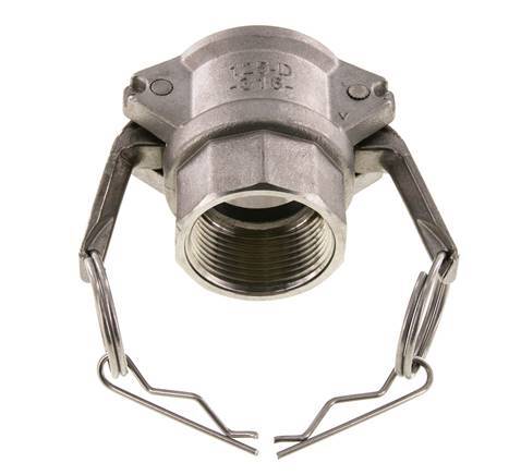 Acoplamiento de acero inoxidable Camlock DN 32 (1 1/4'') 1 1/4'' Hembra NPT Tipo D MIL-C-27487