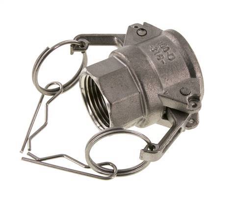 Acoplamiento de acero inoxidable Camlock DN 25 (1'') Rosca NPT hembra de 1'' Tipo D MIL-C-27487