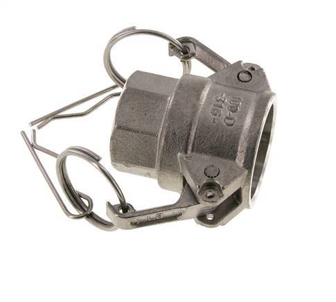Acoplamiento de acero inoxidable Camlock DN 25 (1'') Rosca NPT hembra de 1'' Tipo D MIL-C-27487