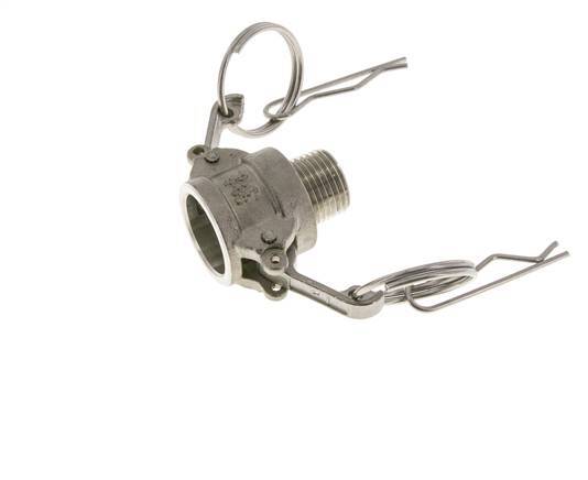 Acoplamiento de acero inoxidable Camlock DN 15 (1/2'') Rosca NPT macho de 2 1/2'' Tipo B MIL-C-27487
