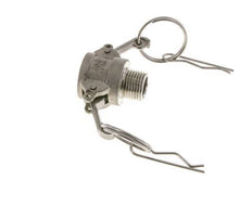 Acoplamiento de acero inoxidable Camlock DN 15 (1/2'') Rosca NPT macho de 2 1/2'' Tipo B MIL-C-27487