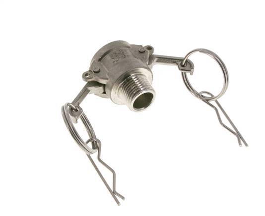 Acoplamiento de acero inoxidable Camlock DN 15 (1/2'') Rosca NPT macho de 2 1/2'' Tipo B MIL-C-27487