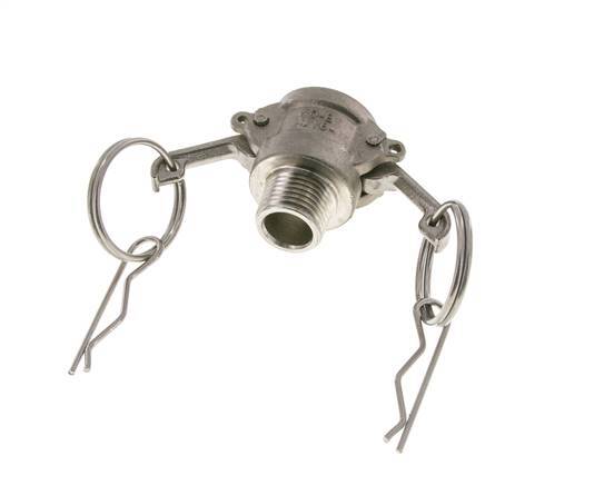 Acoplamiento de acero inoxidable Camlock DN 15 (1/2'') Rosca NPT macho de 2 1/2'' Tipo B MIL-C-27487