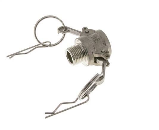 Acoplamiento de acero inoxidable Camlock DN 15 (1/2'') Rosca NPT macho de 2 1/2'' Tipo B MIL-C-27487