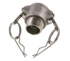 Acoplamiento de acero inoxidable Camlock DN 25 (1'') Rosca NPT macho de 1'' Tipo B MIL-C-27487