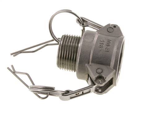 Acoplamiento de acero inoxidable Camlock DN 25 (1'') Rosca NPT macho de 1'' Tipo B MIL-C-27487