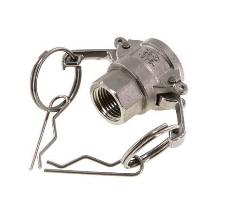 Acoplamiento de acero inoxidable Camlock DN 15 (1/2'') Rosca NPT hembra de 1/2'' Tipo D MIL-C-27487