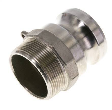 Acoplamiento de acero inoxidable Camlock DN 50 (2'') Rosca NPT macho de 2'' Tipo F MIL-C-27487