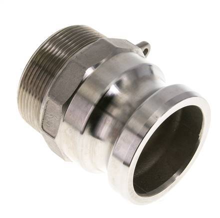 Acoplamiento de acero inoxidable Camlock DN 50 (2'') Rosca NPT macho de 2'' Tipo F MIL-C-27487