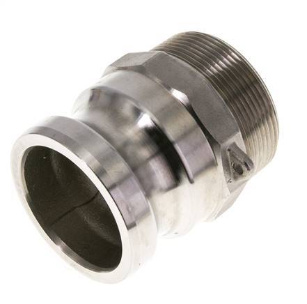 Acoplamiento de acero inoxidable Camlock DN 50 (2'') Rosca NPT macho de 2'' Tipo F MIL-C-27487