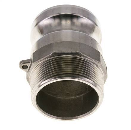 Acoplamiento de acero inoxidable Camlock DN 50 (2'') Rosca NPT macho de 2'' Tipo F MIL-C-27487