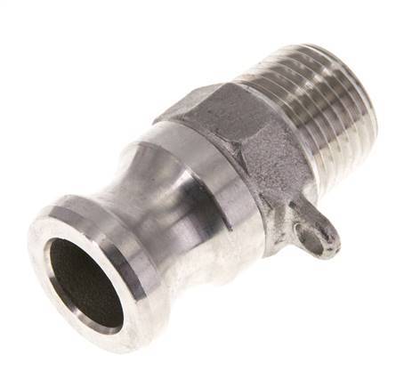 Acoplamiento de acero inoxidable Camlock DN 15 (1/2'') Rosca NPT macho de 1/2'' Tipo F MIL-C-27487