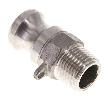 Acoplamiento de acero inoxidable Camlock DN 15 (1/2'') Rosca NPT macho de 1/2'' Tipo F MIL-C-27487