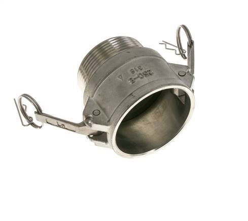 Acoplamiento de acero inoxidable Camlock DN 60 (2 1/2'') Rosca NPT macho de 2 1/2'' Tipo B MIL-C-27487