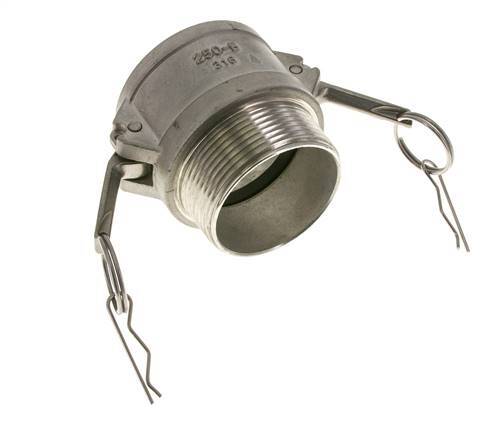 Acoplamiento de acero inoxidable Camlock DN 60 (2 1/2'') Rosca NPT macho de 2 1/2'' Tipo B MIL-C-27487