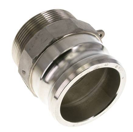 Acoplamiento de acero inoxidable Camlock DN 75 (3'') Rosca NPT macho de 3'' Tipo F MIL-C-27487