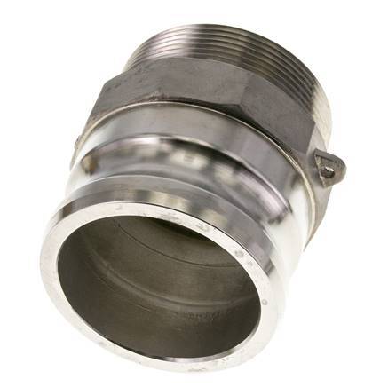 Acoplamiento de acero inoxidable Camlock DN 75 (3'') Rosca NPT macho de 3'' Tipo F MIL-C-27487