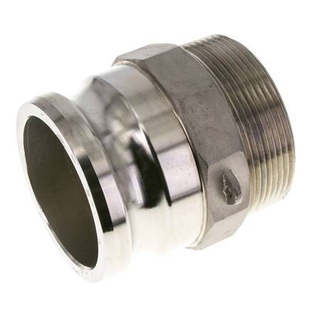 Acoplamiento de acero inoxidable Camlock DN 75 (3'') Rosca NPT macho de 3'' Tipo F MIL-C-27487