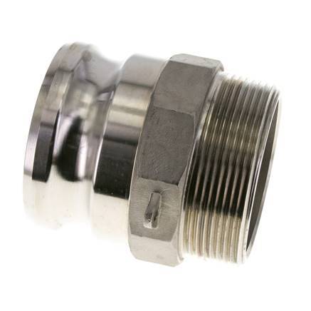 Acoplamiento de acero inoxidable Camlock DN 75 (3'') Rosca NPT macho de 3'' Tipo F MIL-C-27487
