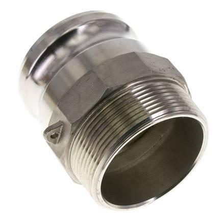 Acoplamiento de acero inoxidable Camlock DN 75 (3'') Rosca NPT macho de 3'' Tipo F MIL-C-27487
