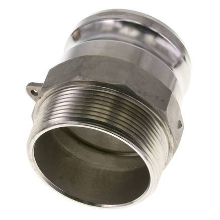 Acoplamiento de acero inoxidable Camlock DN 75 (3'') Rosca NPT macho de 3'' Tipo F MIL-C-27487
