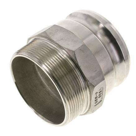 Acoplamiento de acero inoxidable Camlock DN 90 (4'') Rosca NPT macho de 4'' Tipo F MIL-C-27487
