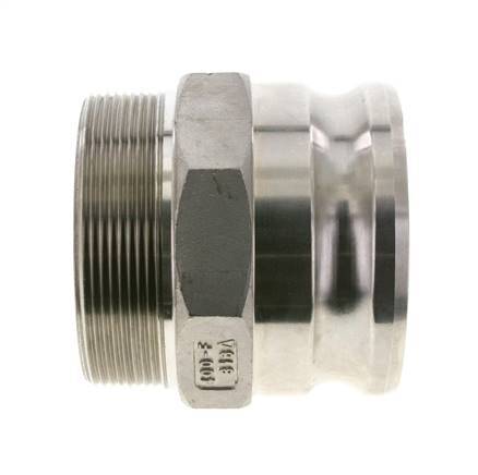 Acoplamiento de acero inoxidable Camlock DN 90 (4'') Rosca NPT macho de 4'' Tipo F MIL-C-27487
