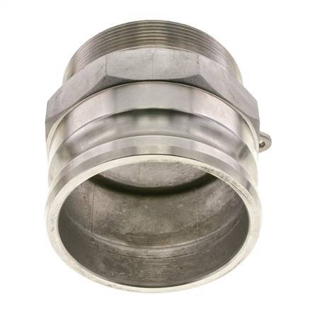 Acoplamiento de acero inoxidable Camlock DN 90 (4'') Rosca NPT macho de 4'' Tipo F MIL-C-27487