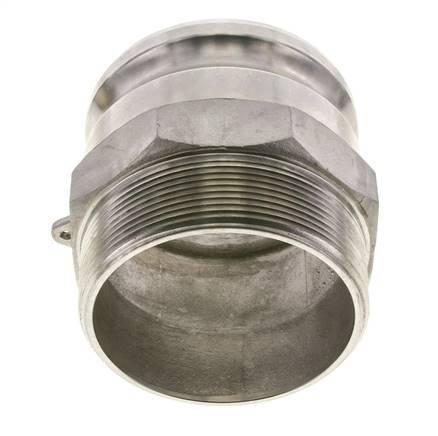 Acoplamiento de acero inoxidable Camlock DN 90 (4'') Rosca NPT macho de 4'' Tipo F MIL-C-27487