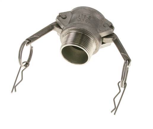 Acoplamiento de acero inoxidable Camlock DN 32 (1 1/4'') Rosca NPT macho de 1 1/4'' Tipo B MIL-C-27487