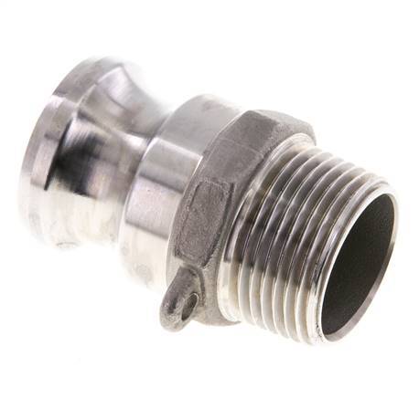 Acoplamiento de acero inoxidable Camlock DN 25 (1'') Rosca NPT macho de 1'' Tipo F MIL-C-27487
