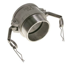 Acoplamiento de acero inoxidable Camlock DN 75 (3'') Rosca NPT macho de 3'' Tipo B MIL-C-27487